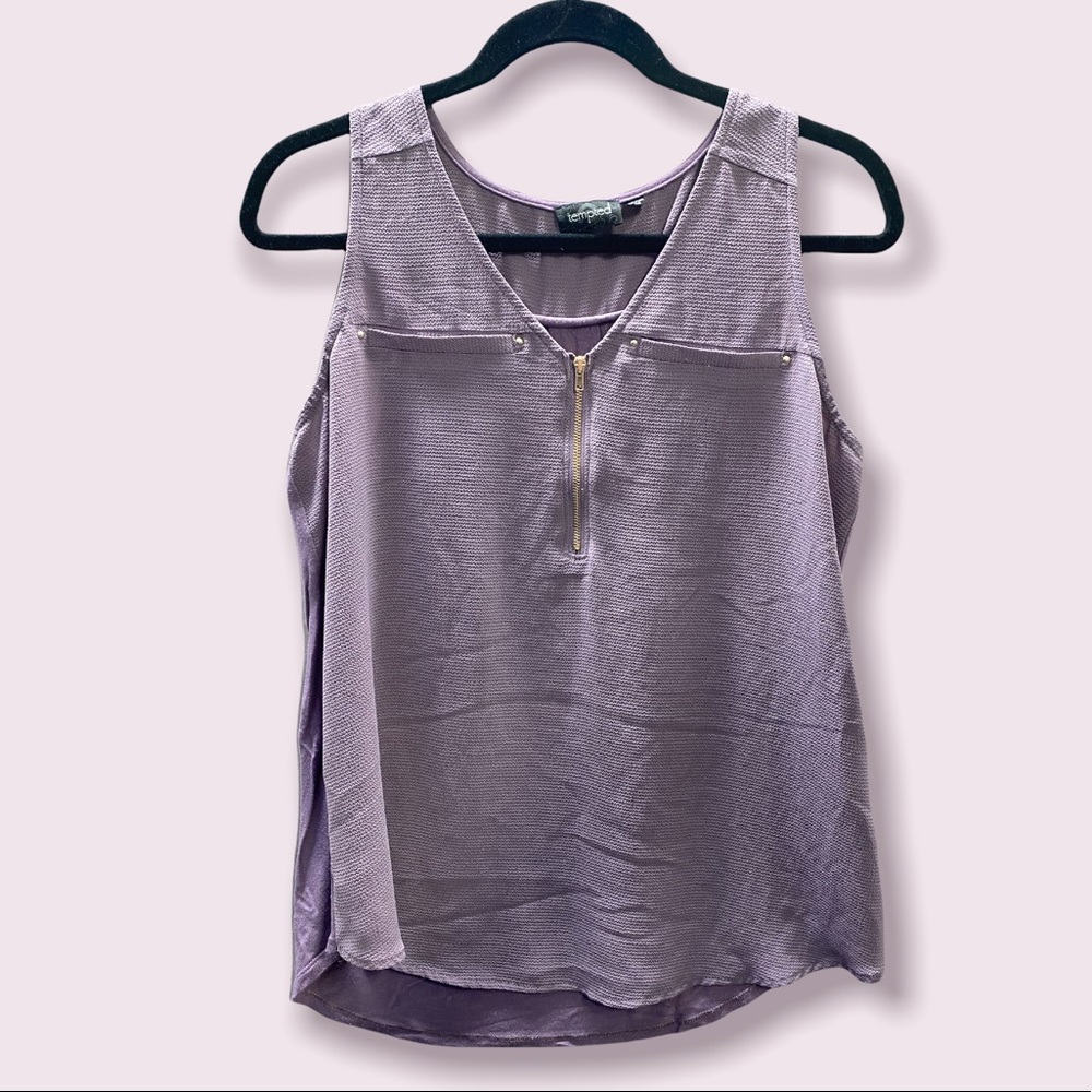 Purple Sleeveless Top Blouse